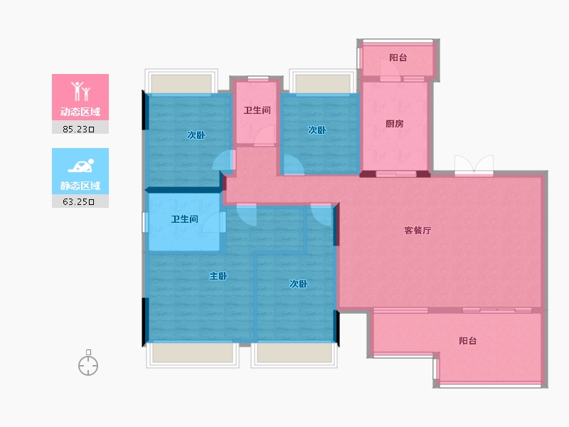 广东省-广州市-金科金茂九华粼云-133.60-户型库-动静分区