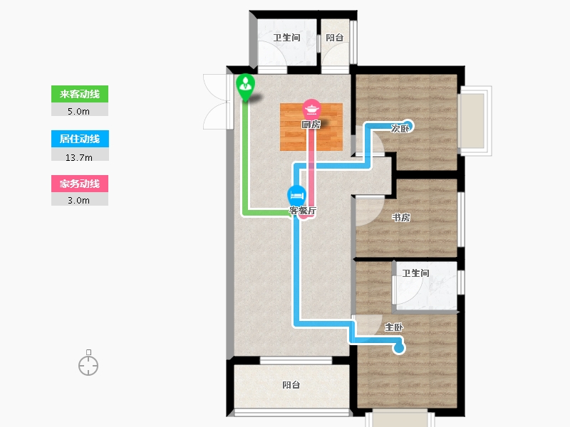 广西壮族自治区-南宁市-振宁星光广场-76.00-户型库-动静线