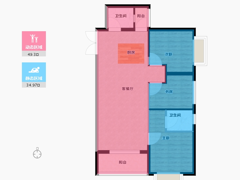 广西壮族自治区-南宁市-振宁星光广场-76.00-户型库-动静分区