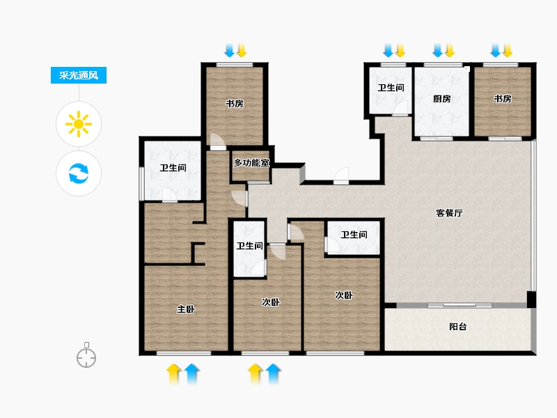 浙江省-宁波市-绿城荣安汀澜鸣翠-234.28-户型库-采光通风