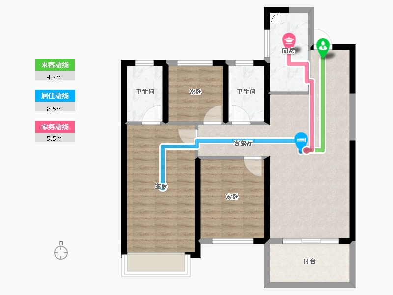 湖南省-长沙市-保利中环广场-80.79-户型库-动静线