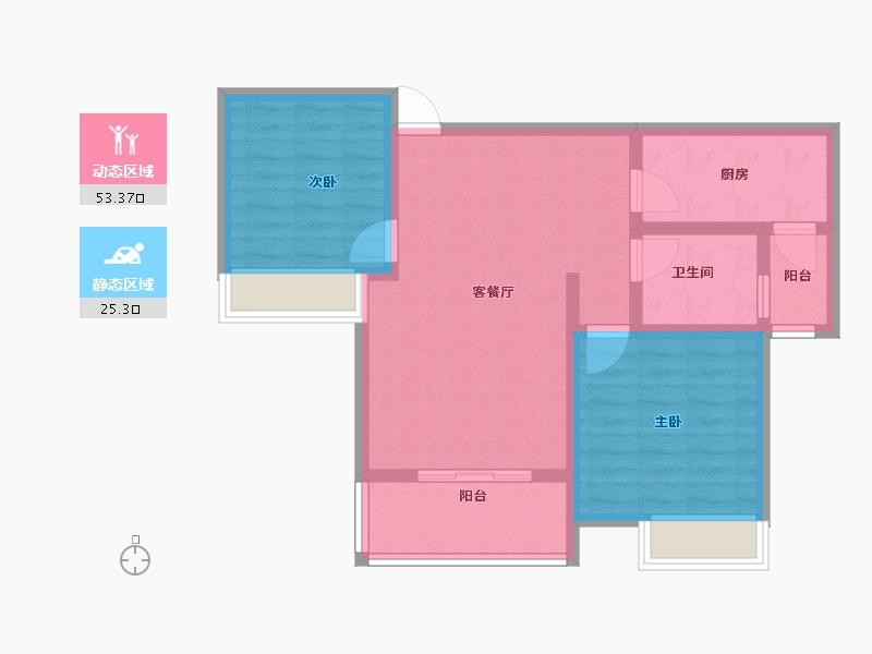 江苏省-常州市-东方豪景-69.60-户型库-动静分区