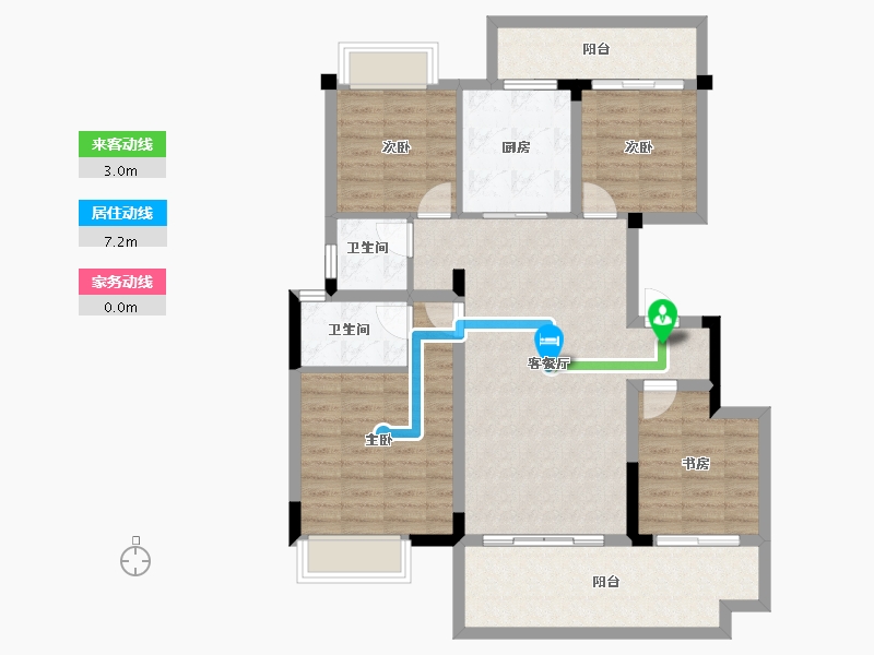 湖南省-长沙市-碧桂园阅山境-101.60-户型库-动静线