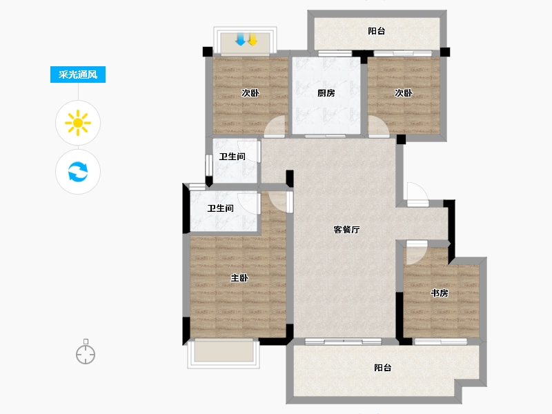 湖南省-长沙市-碧桂园阅山境-101.60-户型库-采光通风