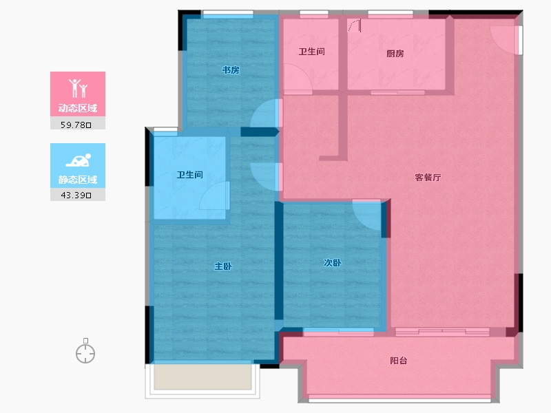 江苏省-常州市-晋陵和庭-91.99-户型库-动静分区