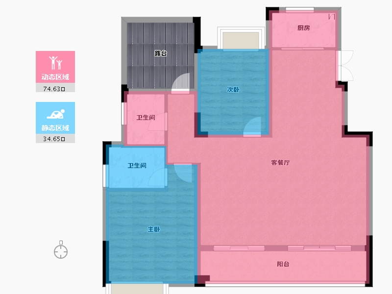 江西省-南昌市-恒茂未来都会-107.96-户型库-动静分区