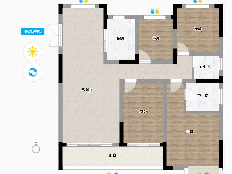 江西省-南昌市-恒茂未来都会-102.40-户型库-采光通风