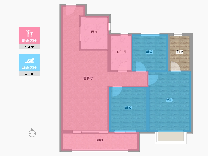 江西省-南昌市-南昌中骏·世界城-88.66-户型库-动静分区