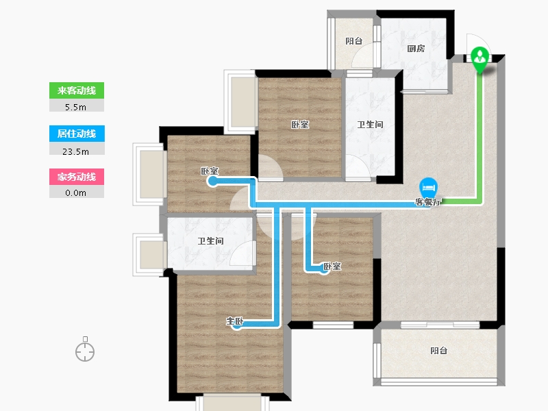 湖南省-长沙市-振业城-89.57-户型库-动静线