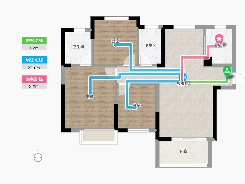 湖南省-长沙市-振业城-78.35-户型库-动静线