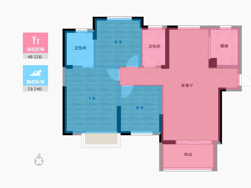 湖南省-长沙市-振业城-78.35-户型库-动静分区