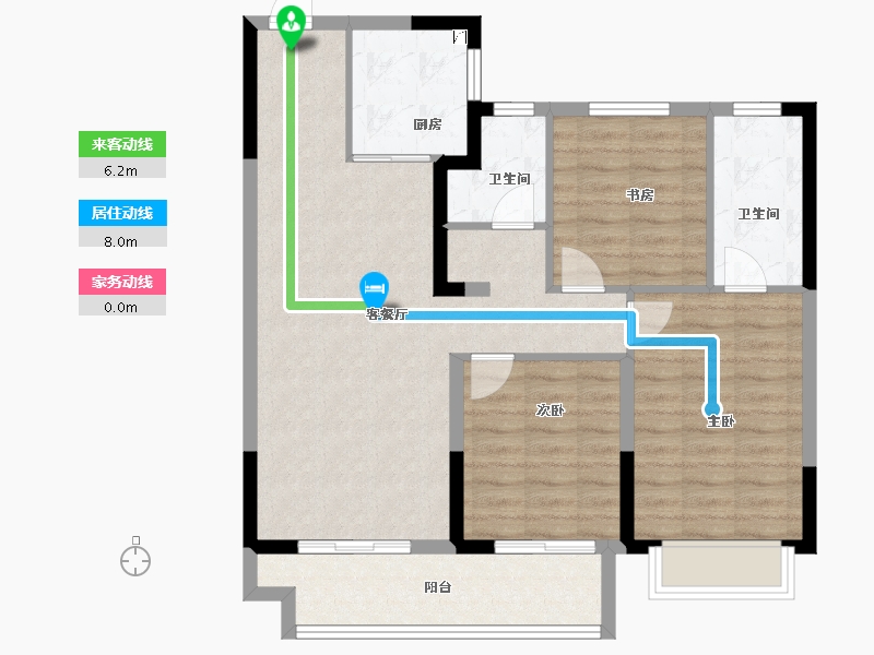 浙江省-宁波市-红星江月府-89.41-户型库-动静线