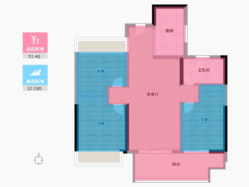 江苏省-常州市-新城汇隽-76.00-户型库-动静分区