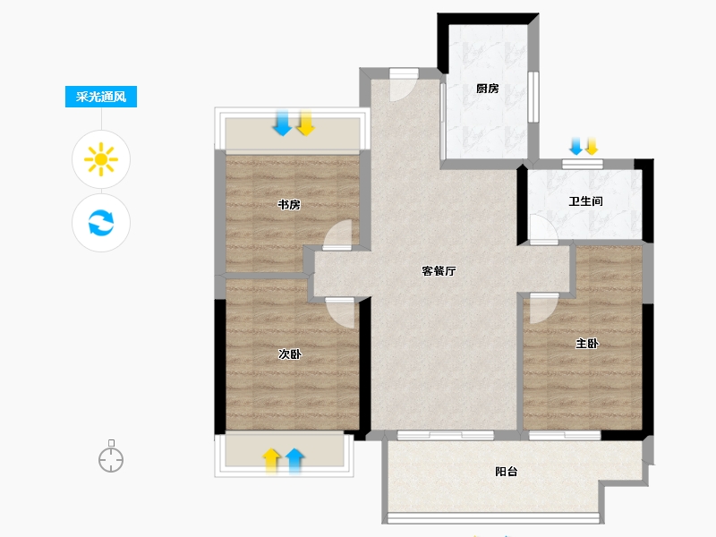 江苏省-常州市-新城汇隽-76.00-户型库-采光通风