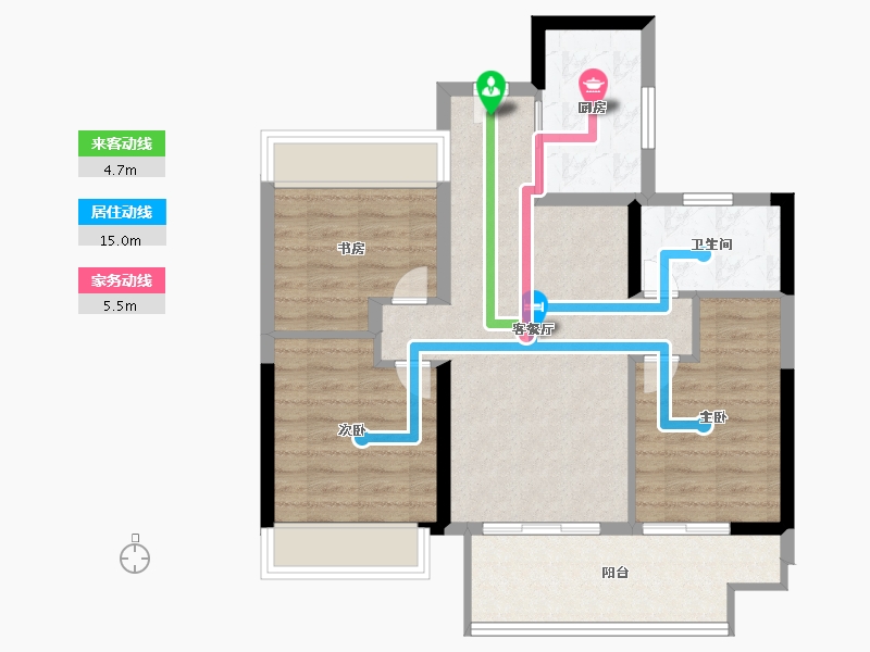 江苏省-常州市-新城汇隽-76.00-户型库-动静线