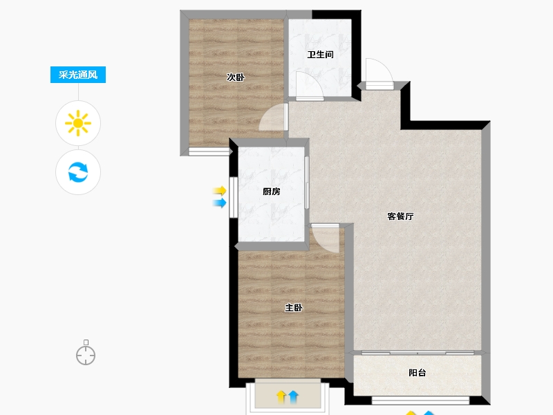 甘肃省-兰州市-长城嘉峪苑-65.63-户型库-采光通风