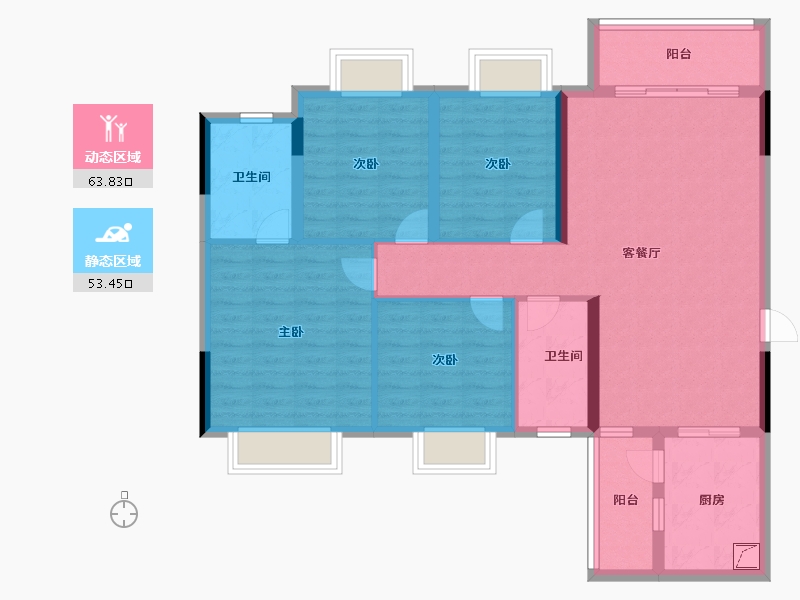 贵州省-黔南布依族苗族自治州-贵州当代MOMA未来城-105.00-户型库-动静分区