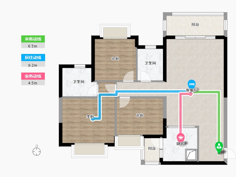 湖南省-长沙市-长沙恒大清澜苑-92.80-户型库-动静线