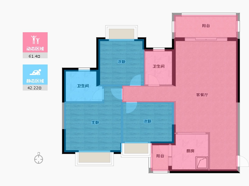 湖南省-长沙市-长沙恒大清澜苑-92.80-户型库-动静分区