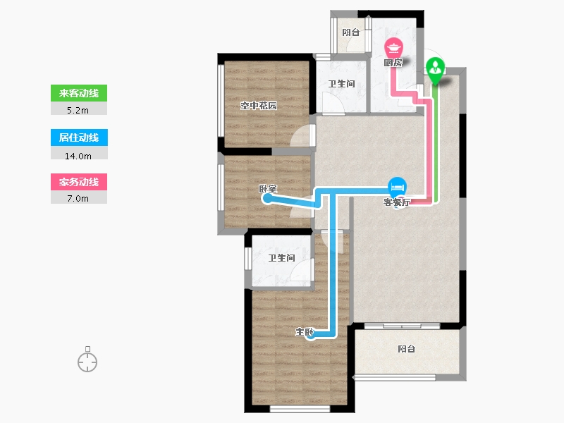 湖南省-长沙市-振业城-87.66-户型库-动静线