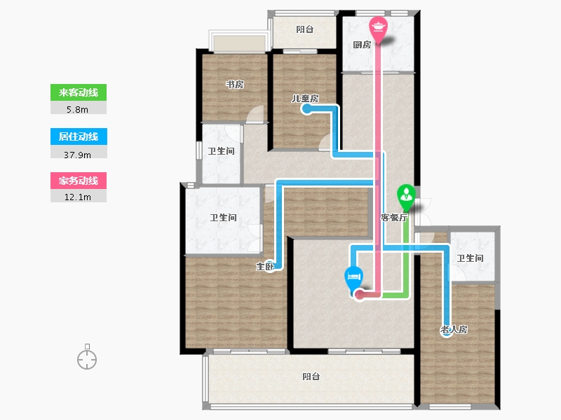 湖南省-长沙市-江山印-183.53-户型库-动静线