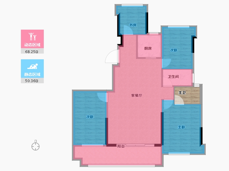 福建省-泉州市-晋江阳光城-111.20-户型库-动静分区