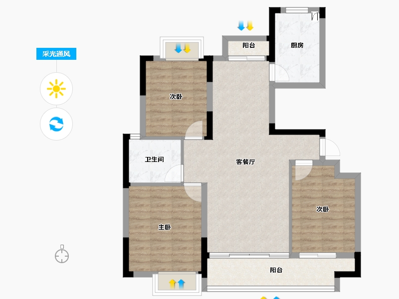 江西省-南昌市-恒茂未来都会-88.00-户型库-采光通风