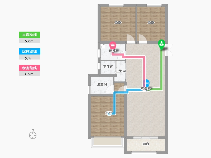 甘肃省-兰州市-鸿森银滩广场-82.54-户型库-动静线