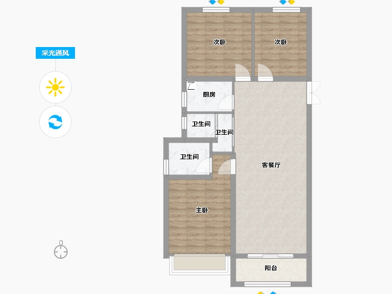 甘肃省-兰州市-鸿森银滩广场-82.54-户型库-采光通风