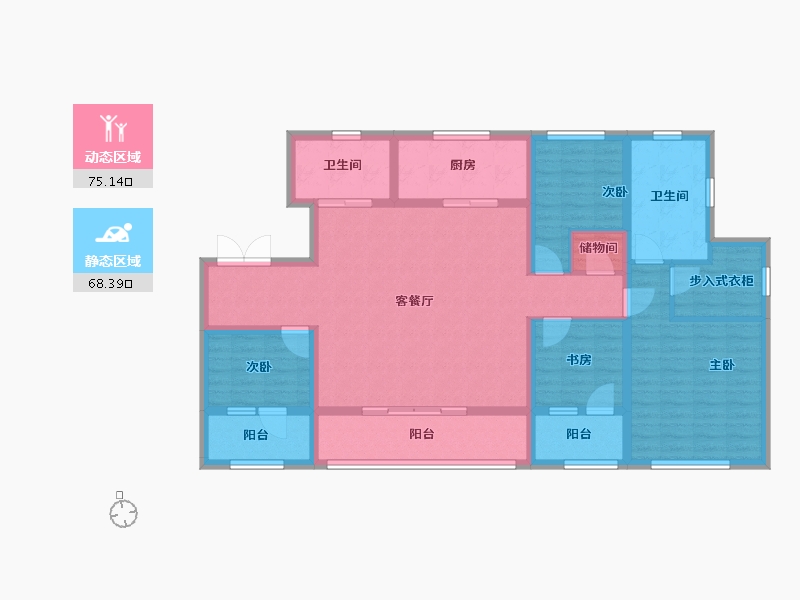 辽宁省-沈阳市-融创昆仑江山府-128.00-户型库-动静分区