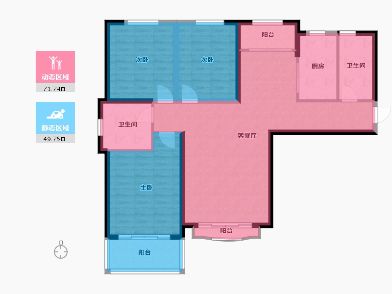 甘肃省-兰州市-长城嘉峪苑-109.60-户型库-动静分区