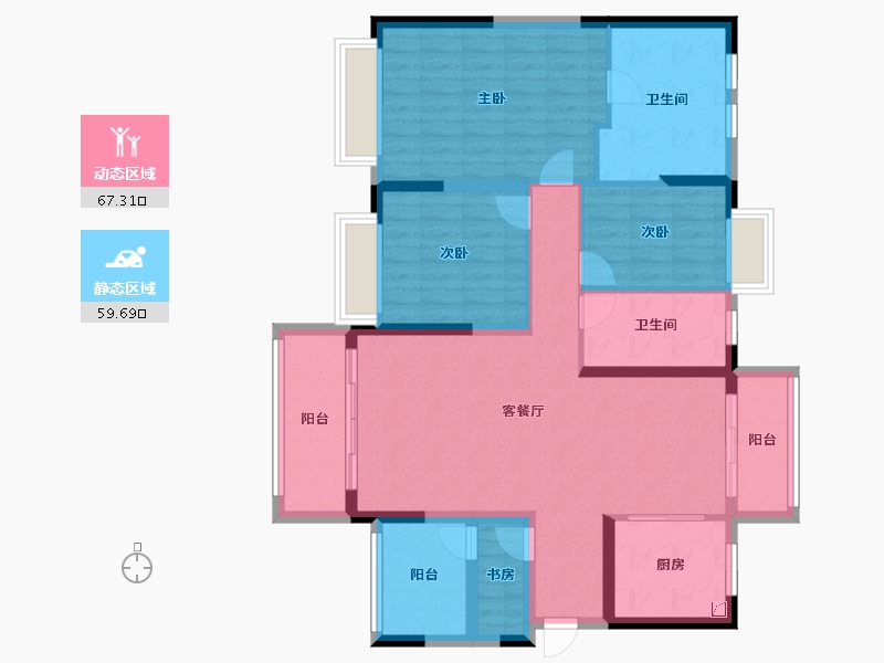 广东省-佛山市-华润置地悦里-113.60-户型库-动静分区