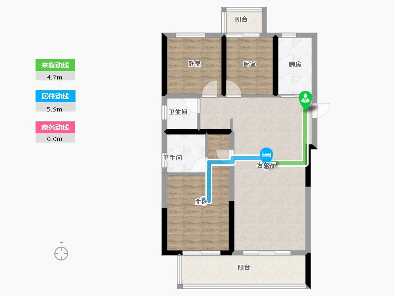 湖南省-长沙市-澳海望洲府-91.15-户型库-动静线