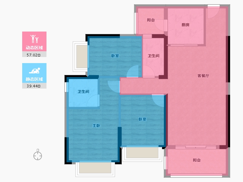 广东省-广州市-敏捷绿湖首府-86.47-户型库-动静分区