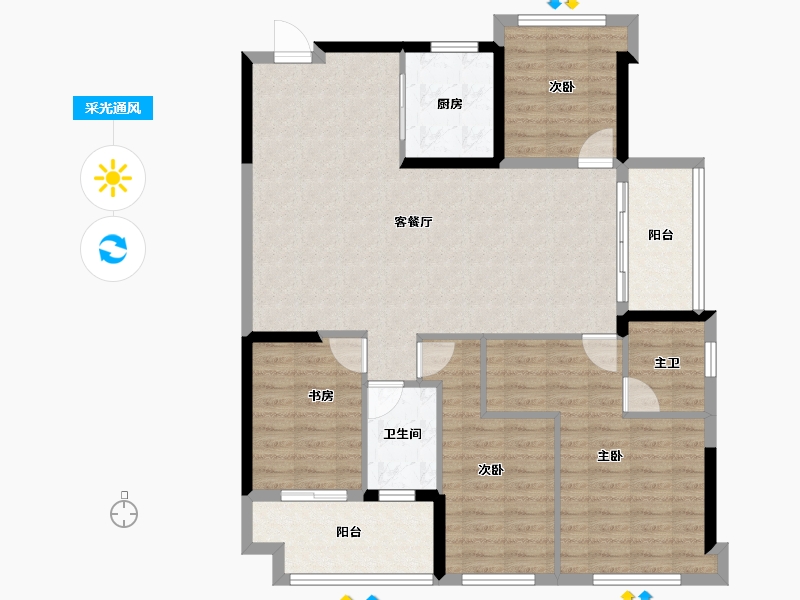 福建省-泉州市-晋江阳光城-112.00-户型库-采光通风