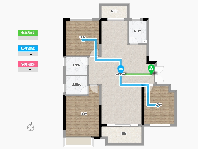 湖南省-长沙市-荣盛城-109.51-户型库-动静线