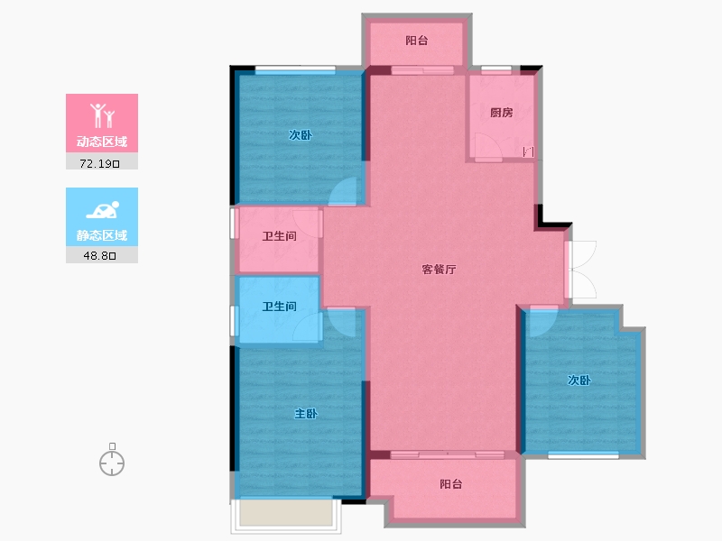 湖南省-长沙市-荣盛城-109.51-户型库-动静分区