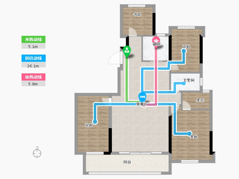 福建省-泉州市-晋江阳光城-111.20-户型库-动静线