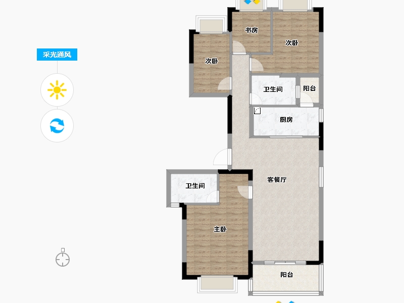 江西省-南昌市-南昌恒大林溪府-108.79-户型库-采光通风