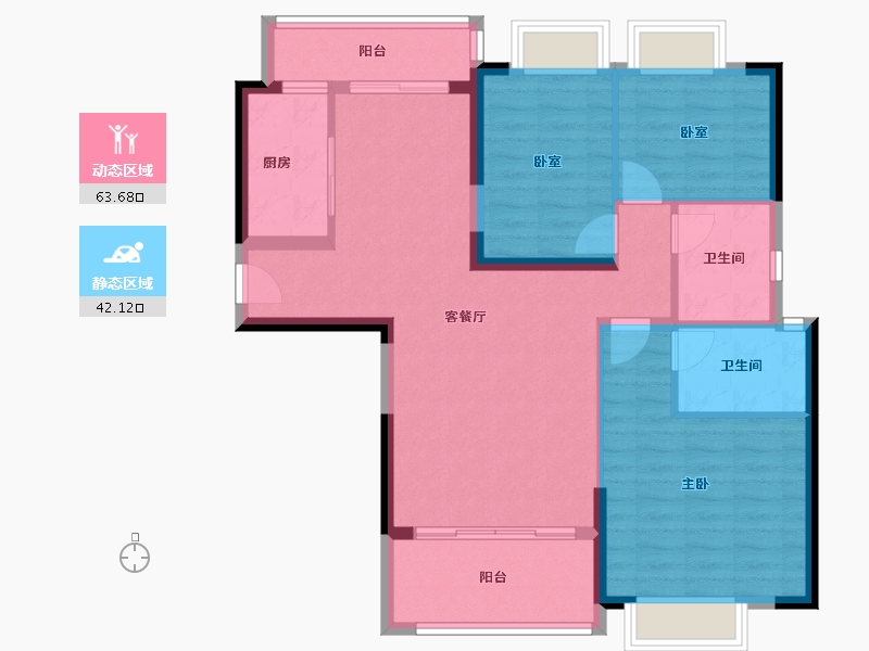 广东省-广州市-敏捷绿湖首府-95.17-户型库-动静分区