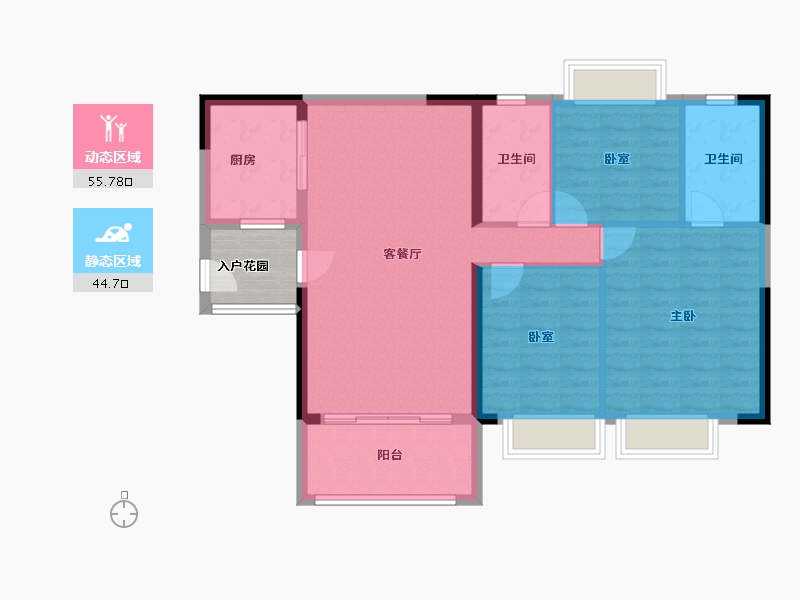 广东省-广州市-敏捷绿湖首府-95.26-户型库-动静分区