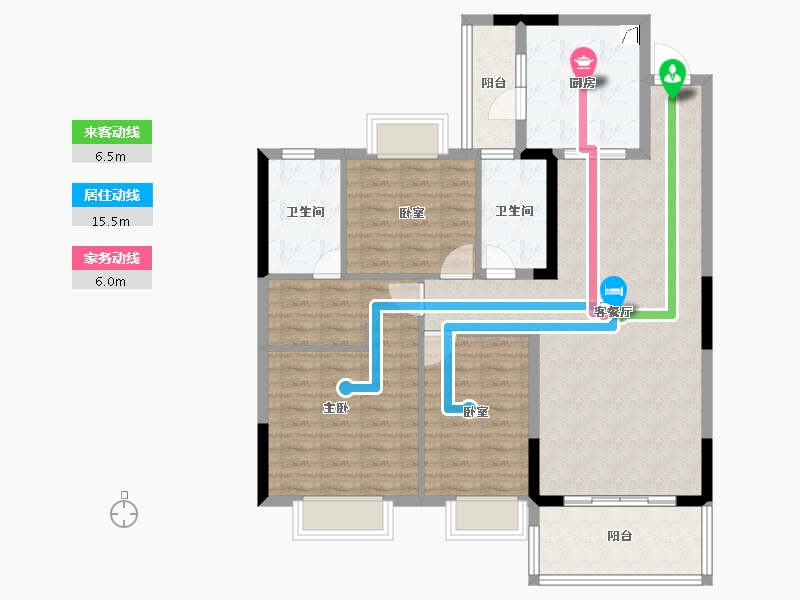 江西省-南昌市-南昌恒大林溪府-103.99-户型库-动静线