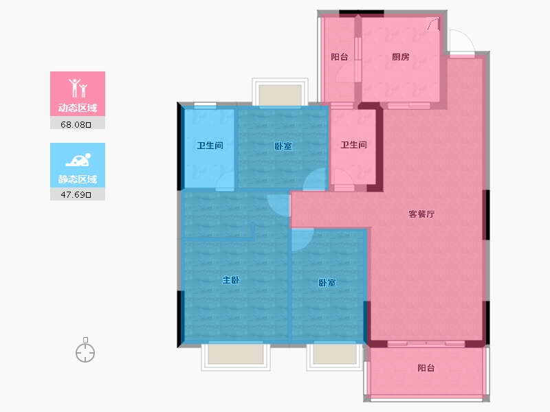 江西省-南昌市-南昌恒大林溪府-103.99-户型库-动静分区