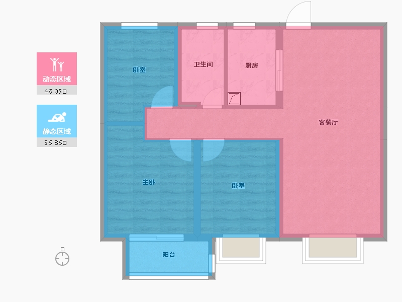 山东省-济南市-蓝石大溪地-74.02-户型库-动静分区