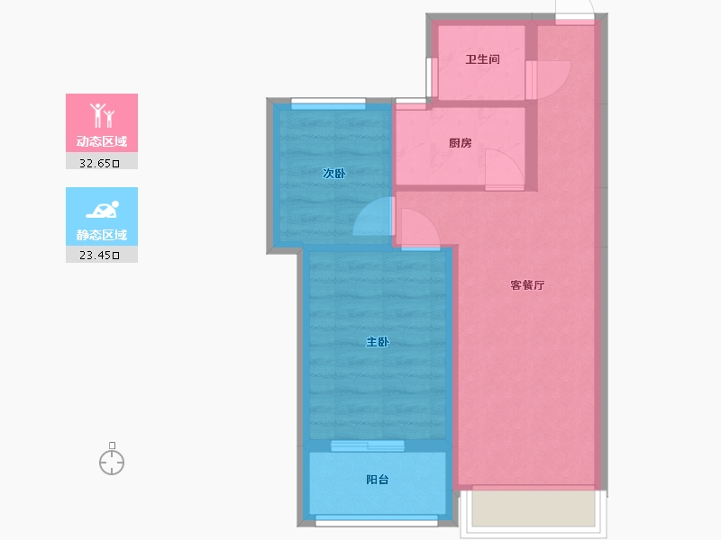 浙江省-嘉兴市-滨海之星-54.00-户型库-动静分区