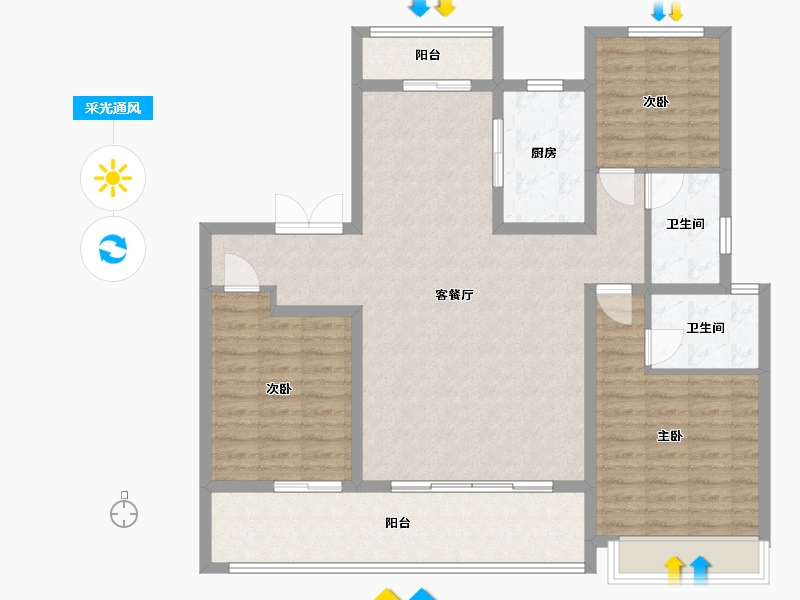 河南省-商丘市-建业神火江山府-114.40-户型库-采光通风