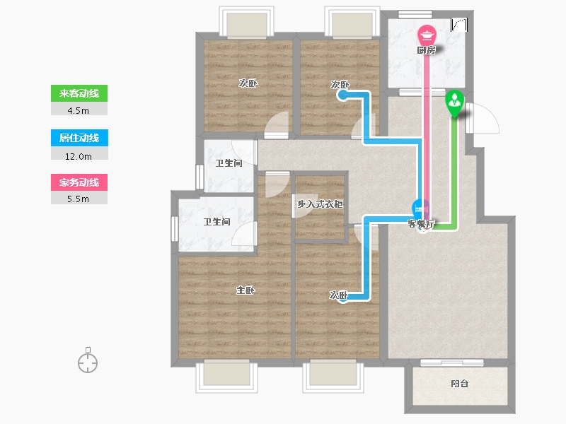 浙江省-湖州市-海伦堡海伦湾-97.59-户型库-动静线