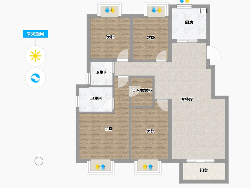 浙江省-湖州市-海伦堡海伦湾-97.59-户型库-采光通风