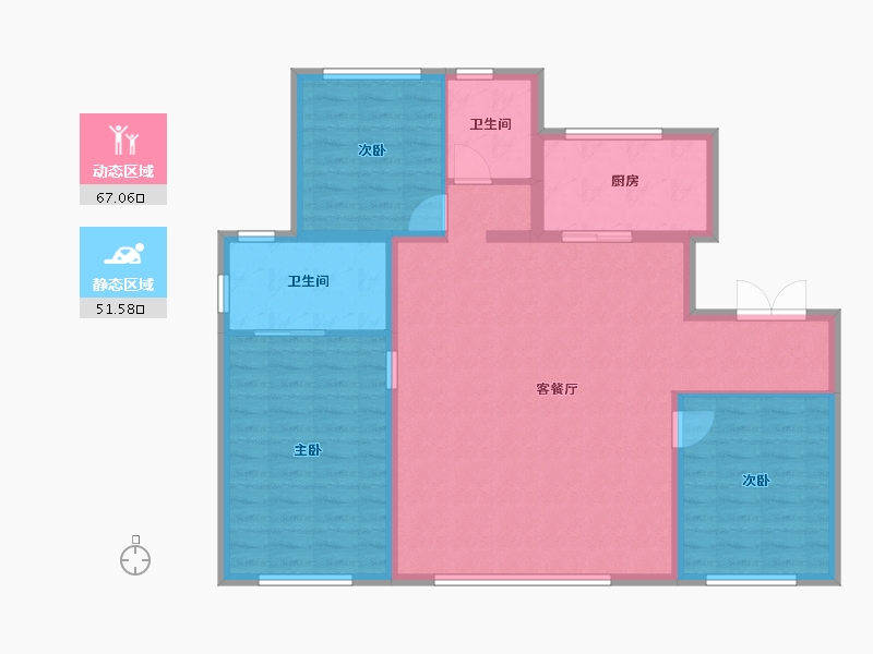 辽宁省-沈阳市-融创昆仑江山府-108.00-户型库-动静分区