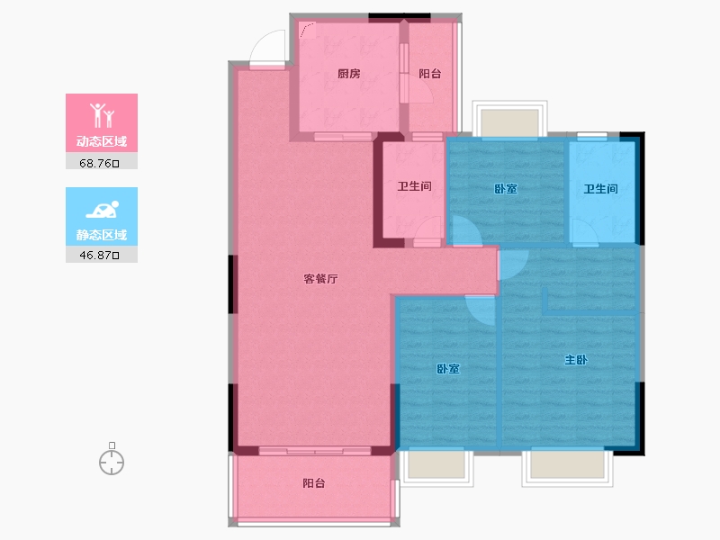 江西省-南昌市-南昌恒大林溪府-103.99-户型库-动静分区